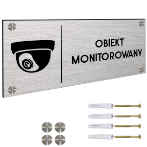 TABLICZKA OBIEKT MONITOROWANY TEREN DIBOND Tablica Dystanse 30x11cm