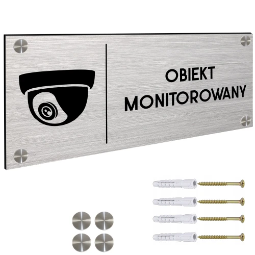 TABLICZKA OBIEKT MONITOROWANY TEREN DIBOND Tablica Dystanse 30x11cm