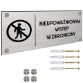 TABLICZKA NIEUPOWAŻNIONYM WSTĘP WZBRONIONY DIBOND Tablica Dystanse 30x11cm