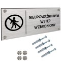 TABLICZKA NIEUPOWAŻNIONYM WSTĘP WZBRONIONY DIBOND Tablica Dystanse 30x11cm