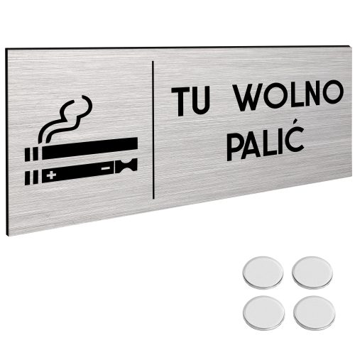 TABLICZKA INFORMACYJNA TU WOLNO PALIĆ DIBOND Tablica Na Drzwi NANO 30x11cm