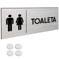 TABLICZKA TOALETA ZNAK DIBOND Tablica Na Drzwi TAŚMA NANO Trwała 30x11cm