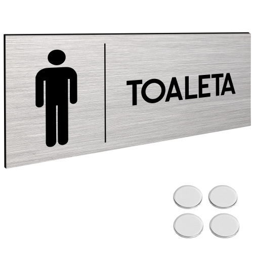 TABLICZKA TOALETA MĘSKA ZNAK DIBOND Tablica Na Drzwi TAŚMA NANO 30x11cm