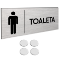 TABLICZKA TOALETA MĘSKA ZNAK DIBOND Tablica Na Drzwi TAŚMA NANO 30x11cm