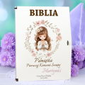 BIBLIA W PUDEŁKU Pamiątka Pierwszej Komunii Świętej PREZENT NA KOMUNIĘ