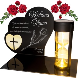 ZNICZ SOLARNY z Grawerem Wieczna Lampka Latarenka LED STATUETKA dla mamy