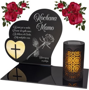 ZNICZ SOLARNY z Grawerem Wieczna Lampka Latarenka LED STATUETKA dla mamy