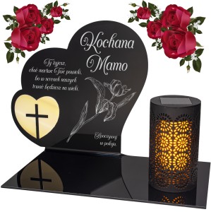 ZNICZ SOLARNY z Grawerem Wieczna Lampka Latarenka LED STATUETKA dla mamy