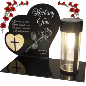 ZNICZ SOLARNY z Grawerem Wieczna Lampka Latarenka LED STATUETKA dla taty