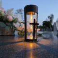 ZNICZ SOLARNY LED LAMPION NA GRÓB STATUETKA NA CMENTARZ Z KRZYŻEM