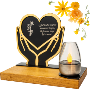 ZNICZ na GRÓB Cmentarz LED STATUETKA DUŻA DĄB PODSTAWKA SOLARNY