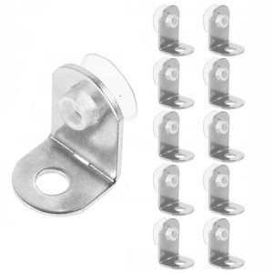 18x16mm KĄTOWNIK Z PRZYSSAWKĄ DO PÓŁEK SZKLANYCH I AKRYLOWAYCH PODPÓRKA 8szt