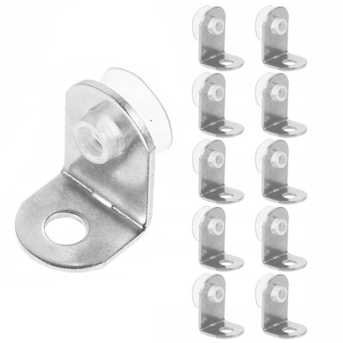 18x16mm KĄTOWNIK Z PRZYSSAWKĄ DO PÓŁEK SZKLANYCH I AKRYLOWAYCH PODPÓRKA 8szt