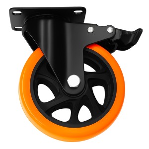 KÓŁKO MEBLOWE OBROTOWE 125MM Z HAMULCEM KAUCZUKOWE  KÓŁEK