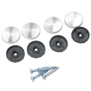 4 SZT MOCOWANIE LUSTRA SZKŁA TABLICZKI WKRĘTY ZAŚLEPKI 18 MM STAL INOX