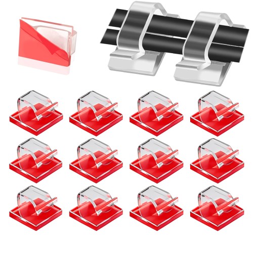 14x14mm ORGANIZER UCHWYT MASKOWNICA ZACZEP KLIPS DO KABLI SAMOPRZYLEPNY 10 szt