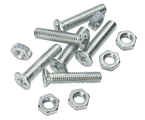 M4x20mm ŚRUBA STOŻKOWA ŚRUBKA Z NAKRĘTKĄ OCYNK  KRZYŻAK 14 szt