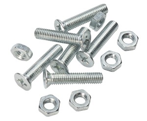 M3x16mm ŚRUBA STOŻKOWA ŚRUBKA Z NAKRĘTKĄ OCYNK  KRZYŻAK 18 szt