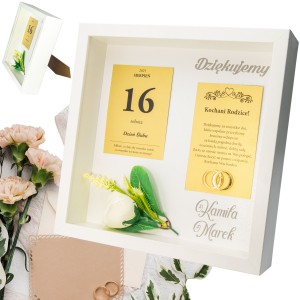 Podziękowania DLA RODZICÓW Mamy Taty Ślub Wesele w Ramce obraz plakat