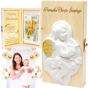 PAMIĄTKA CHRZTU ŚWIĘTEGO Pudełko na Pieniądze PREZENT Chrzest