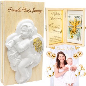 PAMIĄTKA CHRZTU ŚWIĘTEGO Pudełko na Pieniądze PREZENT Chrzest