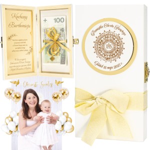 PAMIĄTKA CHRZTU ŚWIĘTEGO Pudełko na Pieniądze PREZENT Chrzest