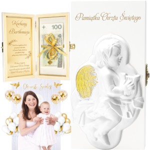 PAMIĄTKA CHRZTU ŚWIĘTEGO Pudełko na Pieniądze PREZENT Chrzest