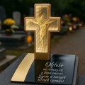 DEKORACJA na grób ZNICZ podstawka na cmentarz LAMPKA LED wieczna latarenka