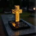 DEKORACJA na grób ZNICZ podstawka na cmentarz LAMPKA LED wieczna latarenka