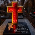 DEKORACJA na grób ZNICZ podstawka na cmentarz LAMPKA LED wieczna latarenka