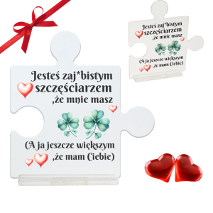 DUŻY SZKLANY PUZZEL ŚMIESZNY PREZENT NA WALENTYNKI DLA NIEJ DZIEWCZYNY