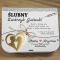 Pudełko na PIENIĄDZE ZASTRZYK GOTÓWKI Prezent Ślubny Życzenia
