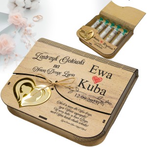 Pudełko na PIENIĄDZE ZASTRZYK GOTÓWKI Prezent Ślubny Życzenia