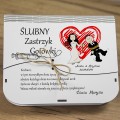 Pudełko na PIENIĄDZE ZASTRZYK GOTÓWKI Prezent Ślubny Życzenia