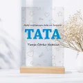 PREZENT NA DZIEŃ TATY RAMKA NA SZKLE Upominek Statuetka Ojca Życzenia
