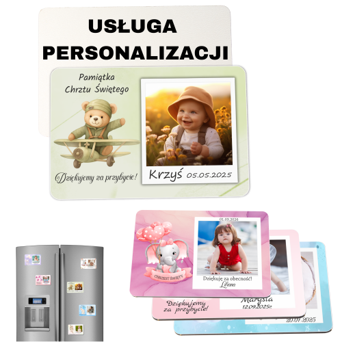 PERSONALIZACJA FOTOMAGNESÓW PODZIEKOWANIE CHRZEST