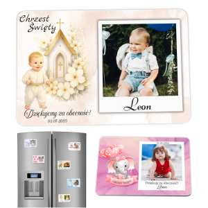FOTO MAGNES Na Lodówkę Podziękowanie Dla Gości Chrzest Chrzciny Ze Zdjęciem