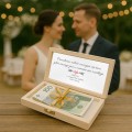 PUDEŁKO NA BANKNOTY PREZENT NA ŚLUB Wesele Pamiątka Ślubu Nadruk Życzenia