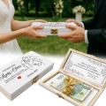 PUDEŁKO NA BANKNOTY Pamiątka Ślubu PREZENT NA ŚLUB Wesele  Nadruk Życzenia