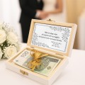 PUDEŁKO NA BANKNOTY Pamiątka Ślubu PREZENT NA ŚLUB Wesele  Nadruk Życzenia