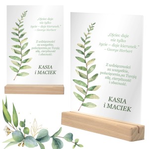 PREZENT NA DZIEŃ TATY RAMKA NA SZKLE Upominek Statuetka Ojca Życzenia