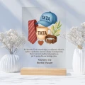 PREZENT NA DZIEŃ TATY RAMKA NA SZKLE Upominek Statuetka Ojca Życzenia