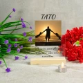 PREZENT NA DZIEŃ TATY RAMKA NA SZKLE ZE ZDJĘCIEM Statuetka Ojca Upominek