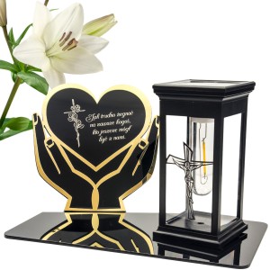 Solarny Znicz LED STATUETKA NA CMENTARZ GRÓB DUŻA Wieczna Lampka Nagrobna