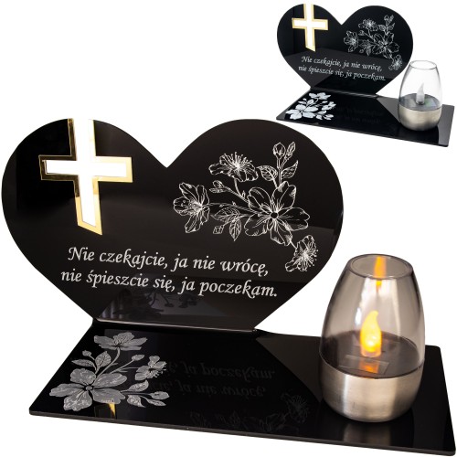 SOLARNY ZNICZ Led Statuetka NA CMENTARZ GRÓB DUŻA Lampka Led z Grawerem