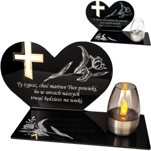 SOLARNY ZNICZ Led Statuetka NA CMENTARZ GRÓB DUŻA Lampka Led z Grawerem