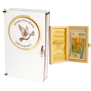 PAMIĄTKA CHRZTU ŚWIĘTEGO Pudełko na Pieniądze PREZENT Chrzest