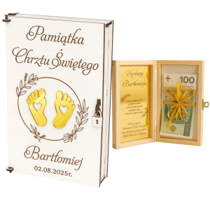 PAMIĄTKA CHRZTU ŚWIĘTEGO Pudełko na Pieniądze PREZENT Chrzest