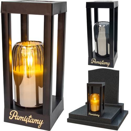 Solarny znicz LED STATUETKA NA CMENTARZ GRÓB DUŻA wieczna lampka na baterie