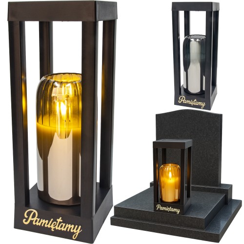 Solarny znicz LED STATUETKA NA CMENTARZ GRÓB DUŻA wieczna lampka na baterie